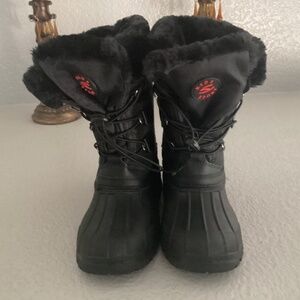 Kids Sport Faux Fur  Snow Boots, Size 36(5), Color Black NEW